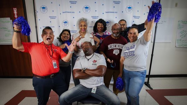 Staff cheering